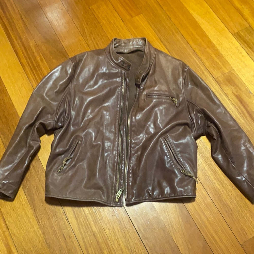 Leather café racer jacket